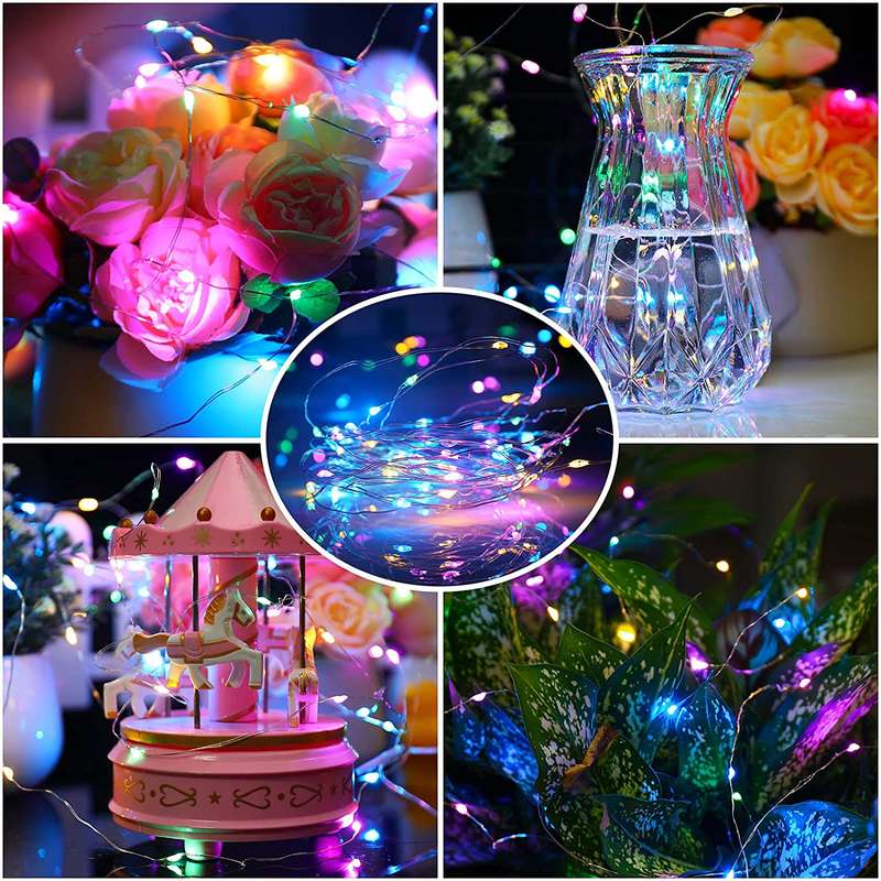 Led String Lights Battery Operated 50 light 5m Multi Coloured - Indoor
