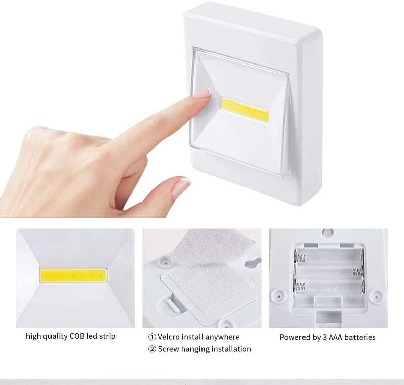 BOX OF 4 LED BATTERY OPERATED CLOSET SWITCH LIGHTS