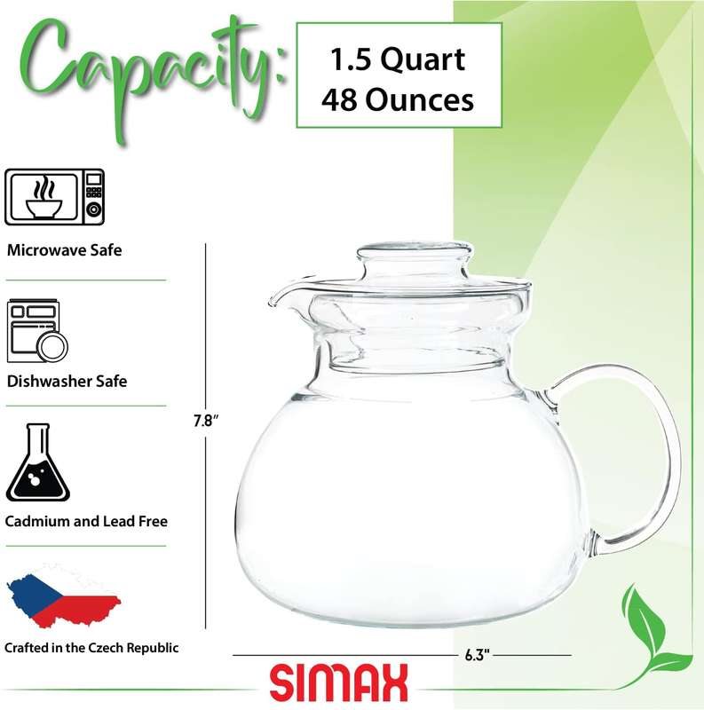 Simax Glass Teapot For Stovetop 1.5L