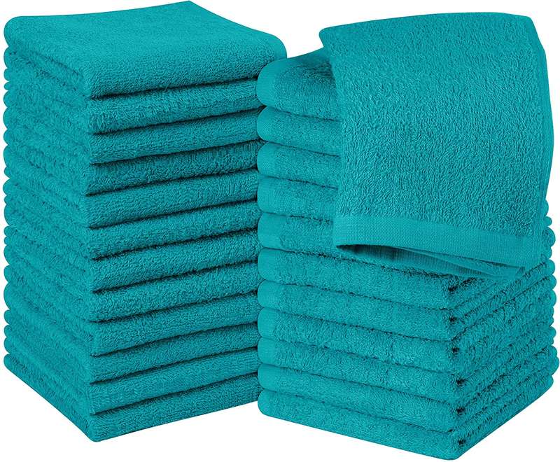 FACE CLOTHS SET - PACK OF 15 MIXED COLOURS