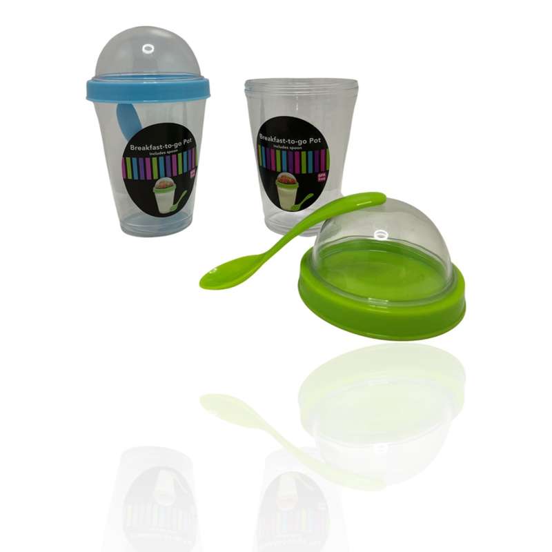 2 X Tumbler Breakfast Pot With spoon 350ml