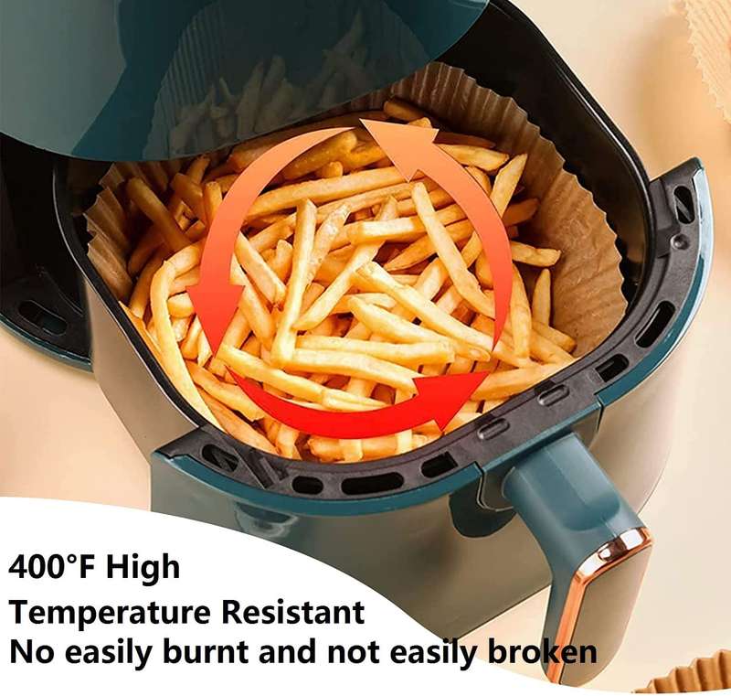Box Of 100 Air Fryer Large Disposable Paper Liner 200mm