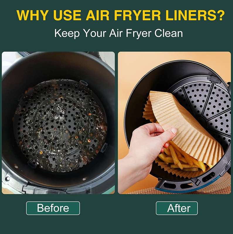 Box Of 100 Air Fryer Large Disposable Paper Liner 200mm