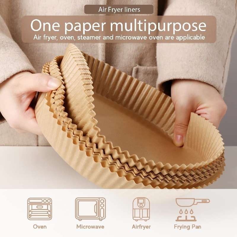 Box Of 100 Air Fryer Large Disposable Paper Liner 200mm