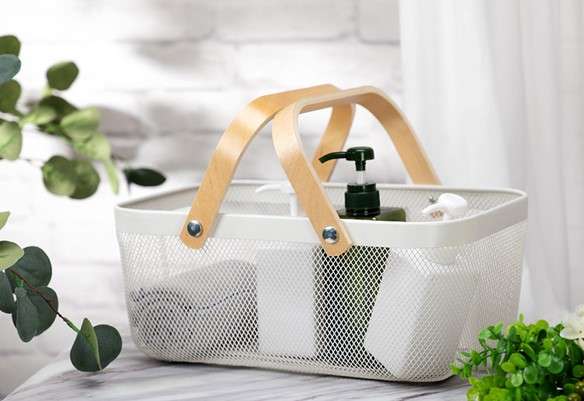Senza Wire Storage Basket With Wooden Handles