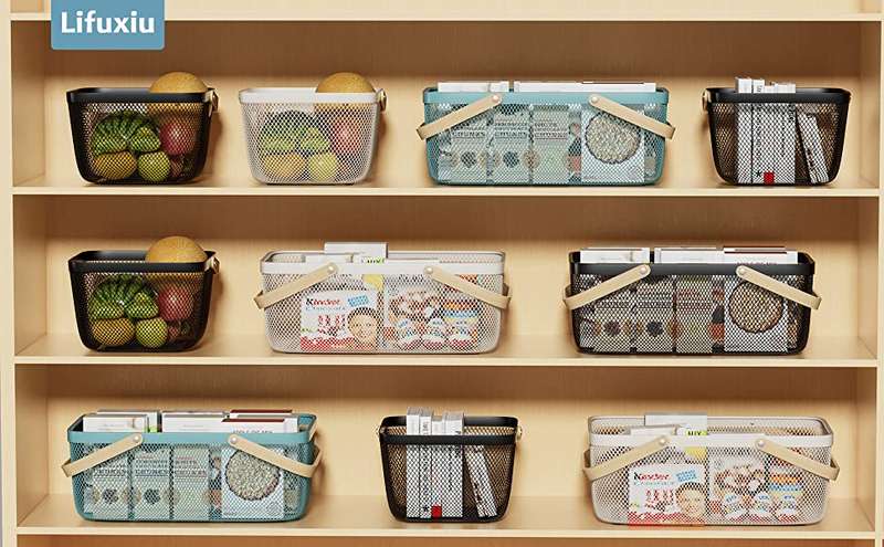 Senza Wire Storage Basket With Wooden Handles