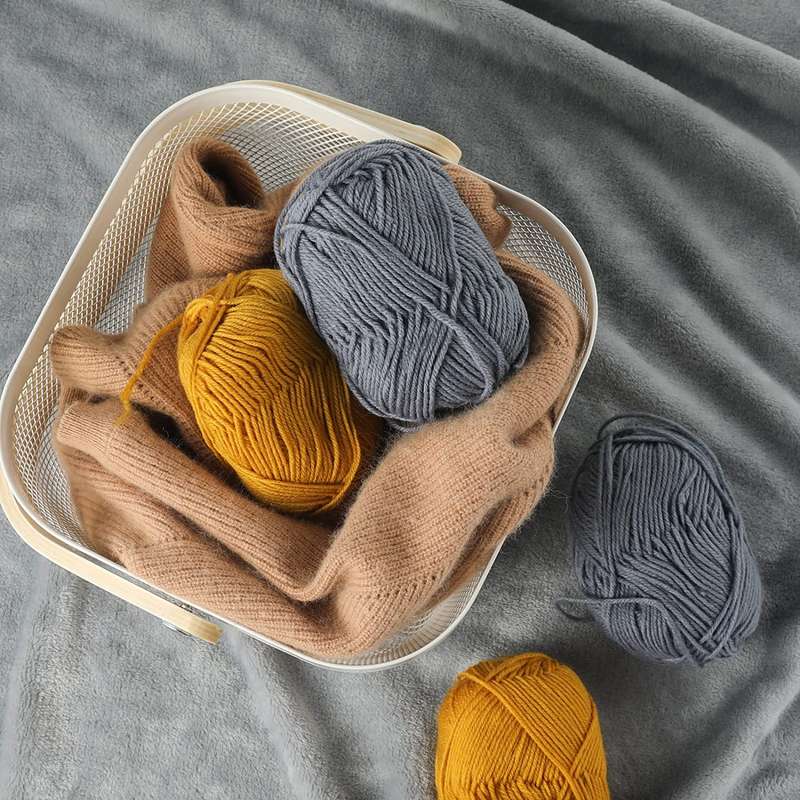 Senza Wire Storage Basket With Wooden Handles