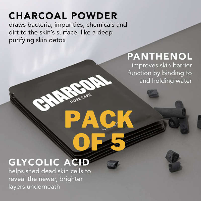 Charcoal Sheet Face - Mask Pack Of 5