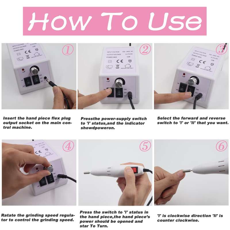 Electric Nail File Machine Set for Manicure Pedicure Drill