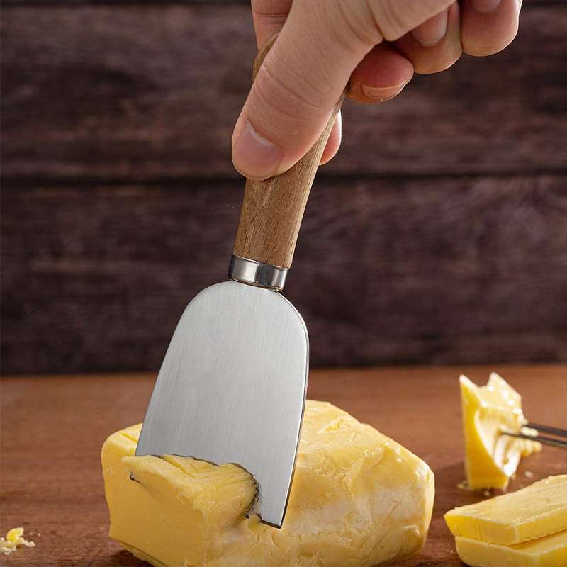 Cheese Knives Set with Wooden Handle, 4 Piece