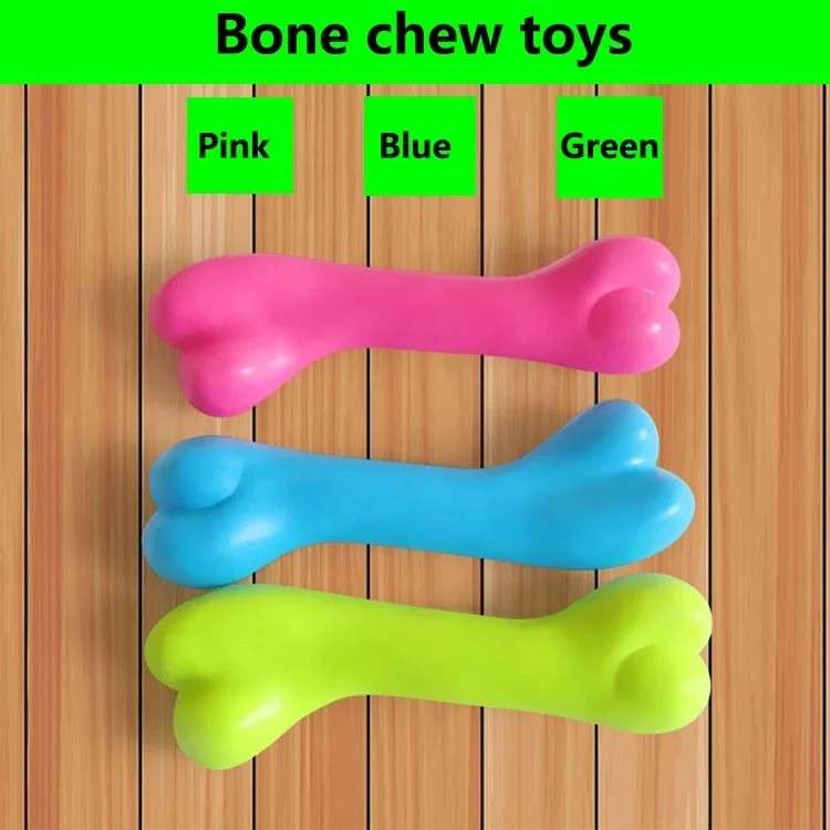 Dog Rubber Chew Bones Mixed Pack Of 3 Smooth