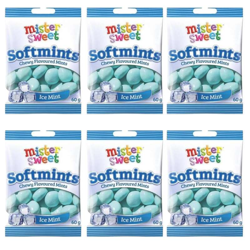 Mister Sweet Softmints Chewy Ice Mints Pack Of 9  x 60g
