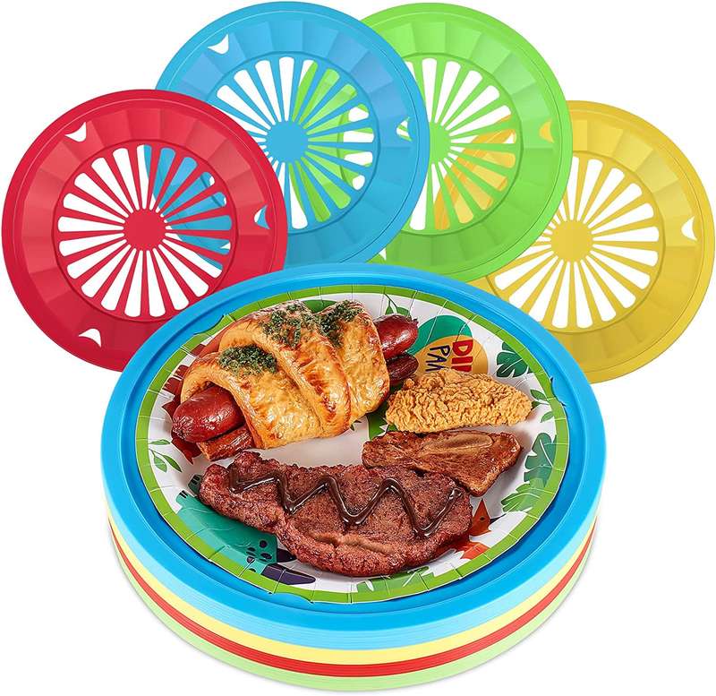 Reusable Plastic Paper Plate Holders - Set Of 12
