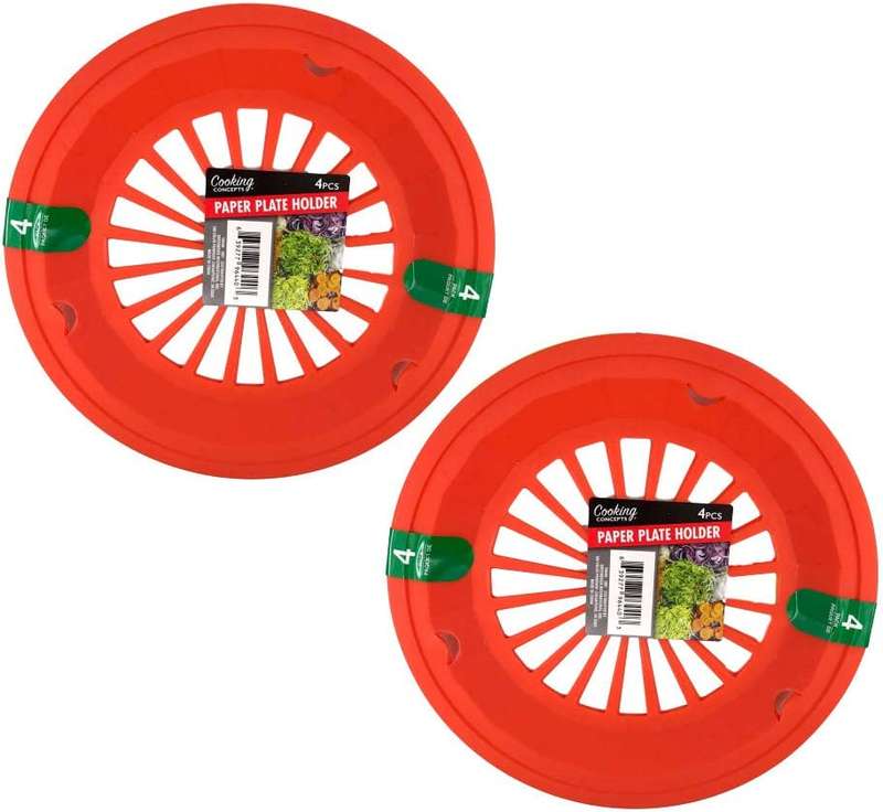 Reusable Plastic Paper Plate Holders - Set Of 12
