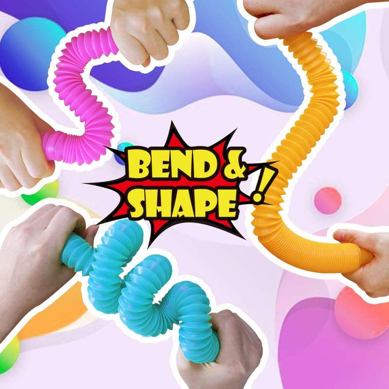 Pop Tubes Fidget Toy - Set Of 8