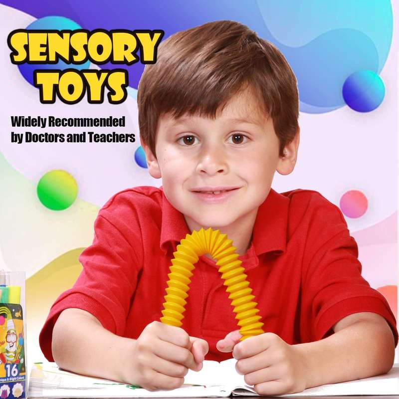 Pop Tubes Fidget Toy - Set Of 8
