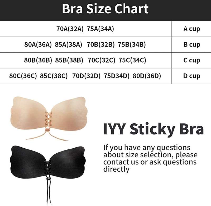 Senza® Push Up Bra Self Adhesive Strapless Silicone Invisible Bra