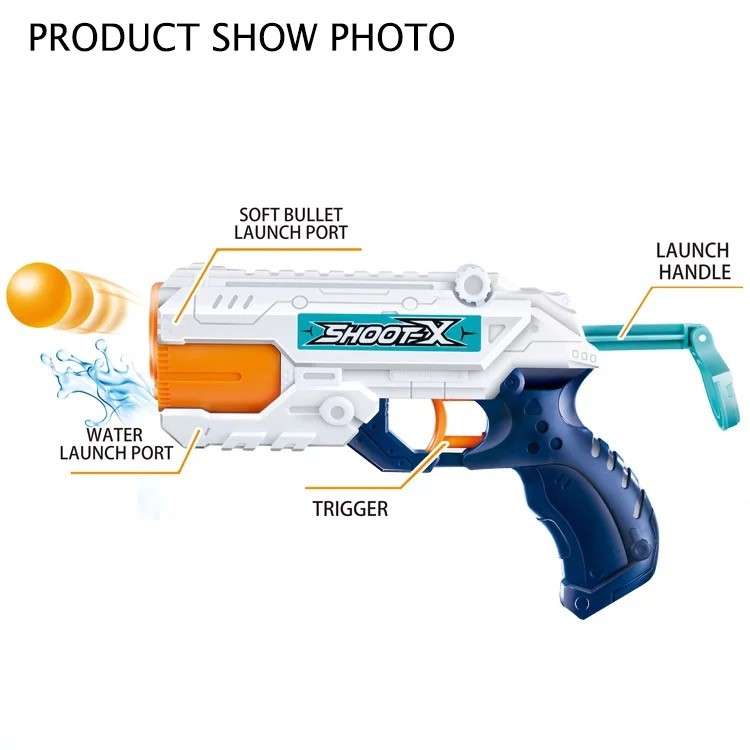 Toy Gun Blaster with Foam Bullets and Water Pistol 2-in-1 ( 21cm )