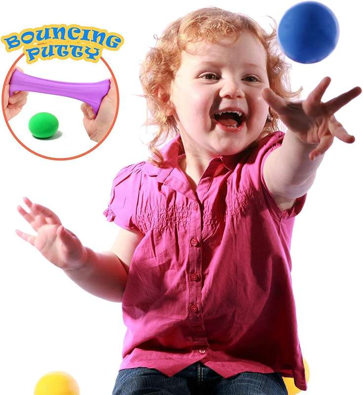 Assorted Colors Neon Bouncing Putty Set of 6