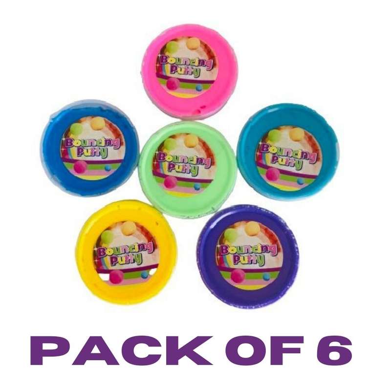 Assorted Colors Neon Bouncing Putty Set of 6