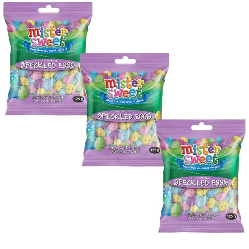 Mister Sweet Speckled Candy Eggs 125g - Pack Of 3