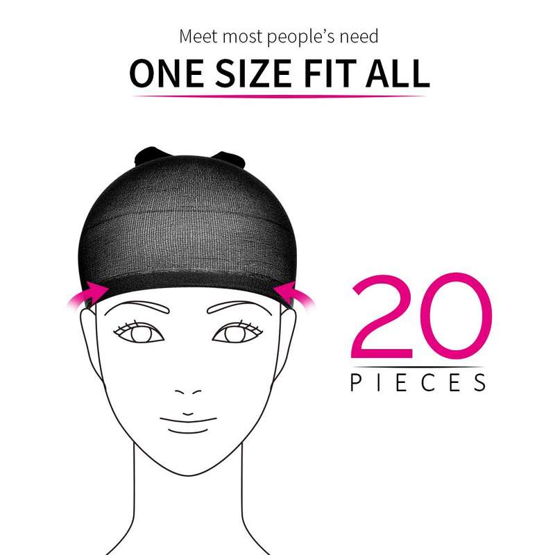 Wig Caps Black 20 Pieces