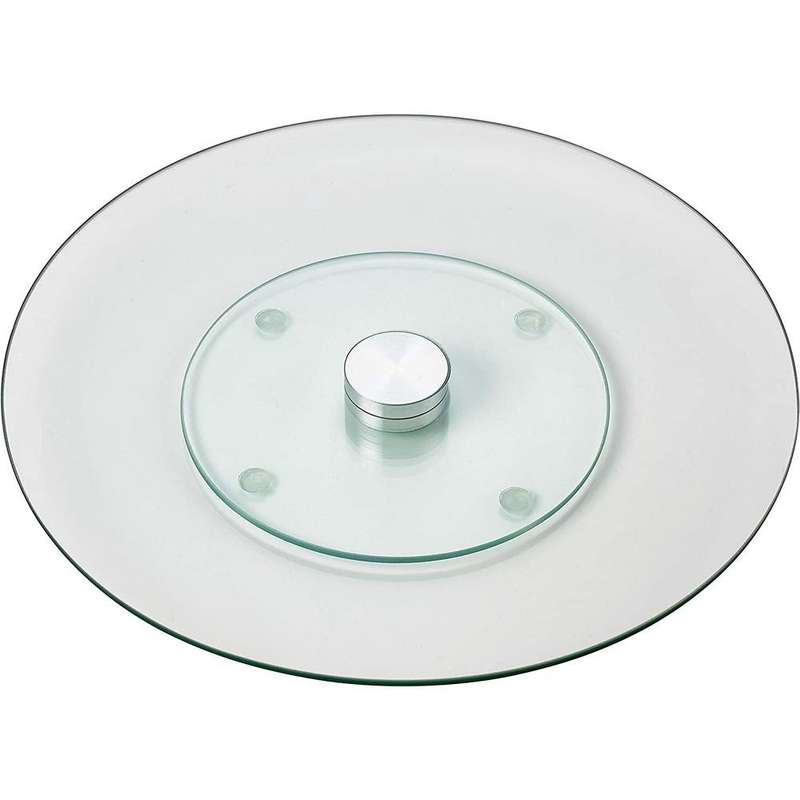 Lazy Susan Turntable, Tempered Glass Rotating Tray 35cm