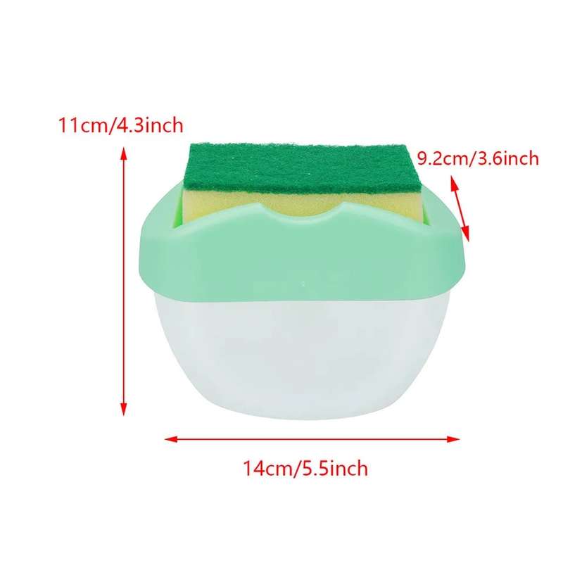 Kitchen Countertop Sink Soap Dispenser and Dish Soap Dispenser 2 in 1 With Sponge