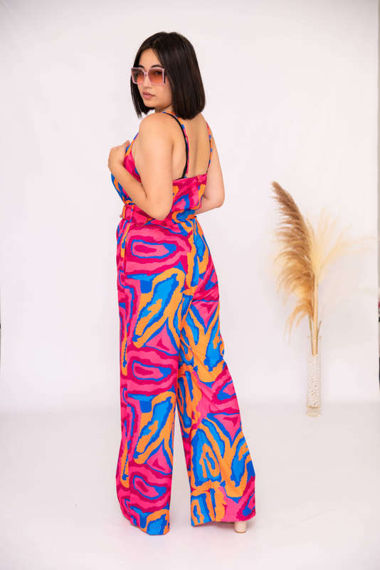 Olivia Belted Printed Jumpsuit Multi