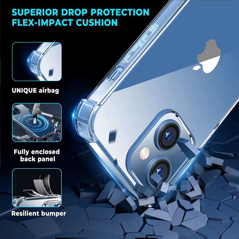 iPhone Shockproof Clear Pouch TPU Gel Case Back Cover