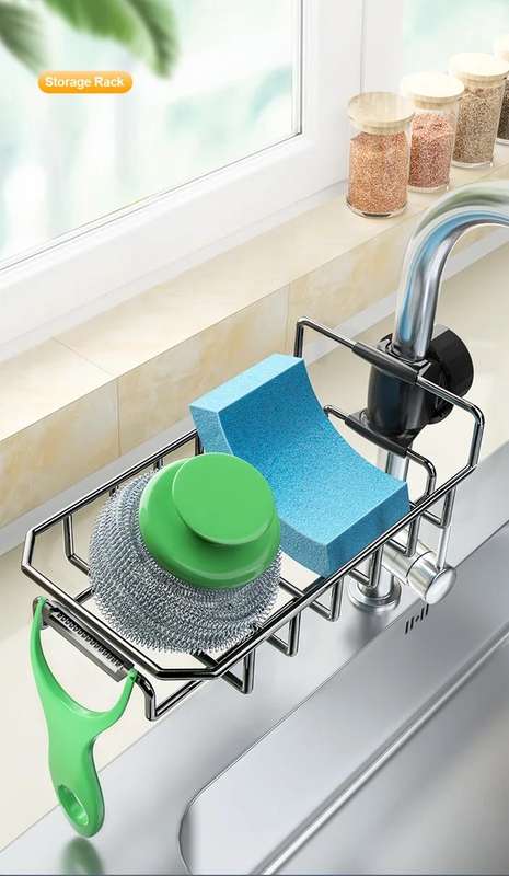 Drying Rack for Kitchen Mixer with Anti-Rust Frame in Black