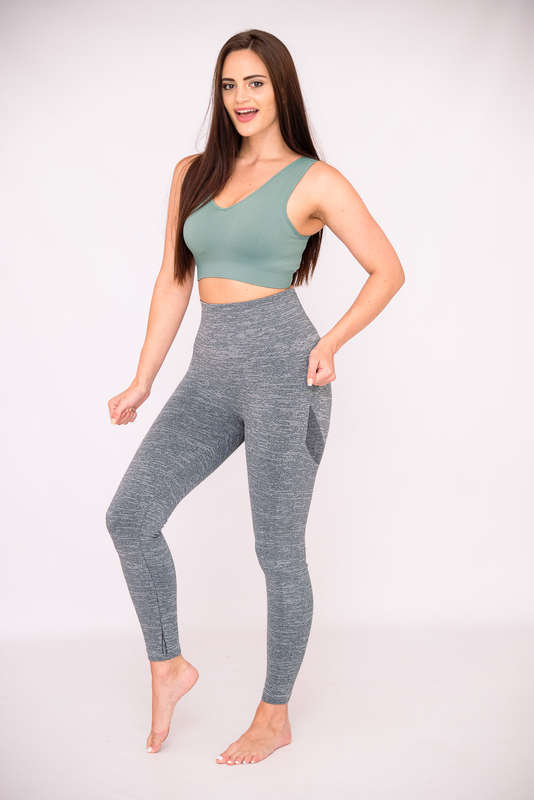 Ladies High Impact Ribbed Sports Bra with Removable Pad