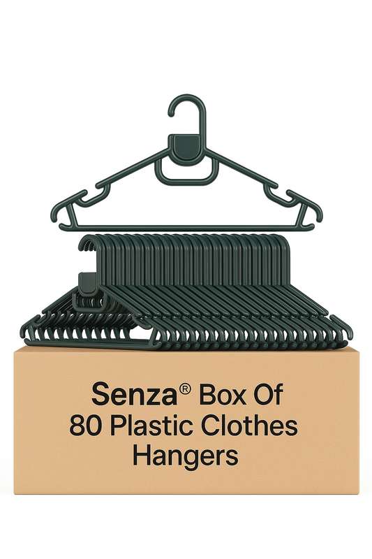 Senza® Box Of 80 Plastic Clothes Hangers 40cm