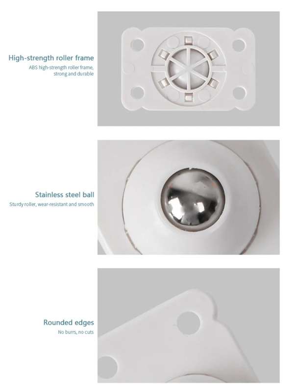 Universal Wheels Casters Self Adhesive 8 Pieces 360 Degrees 