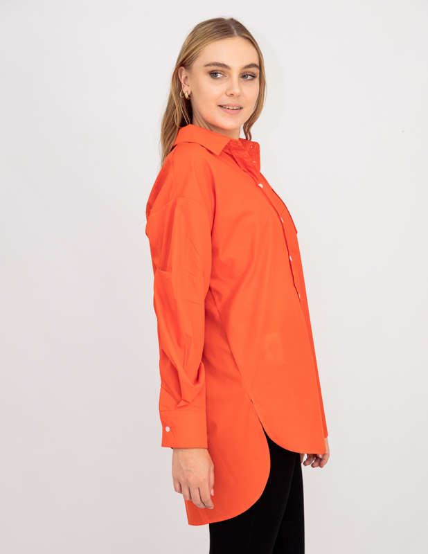 Oversized Poplin Shirt Orange