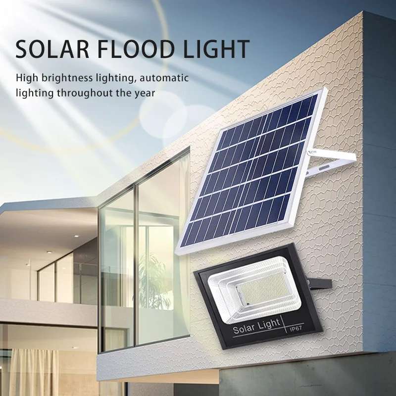 30w Led Solar Flood Lamp With Solar Panel & Smart Remote