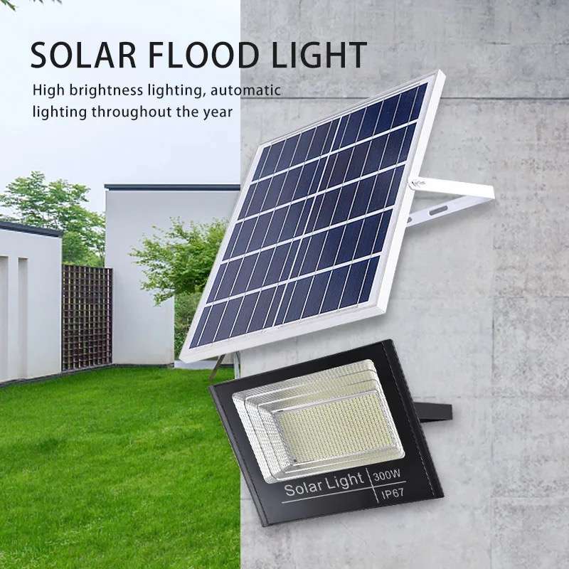 30w Led Solar Flood Lamp With Solar Panel & Smart Remote