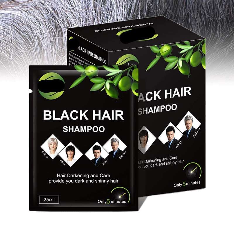 Instant Black Hair Shampoo for Men and Women Box Of 10 x 25ml Sachet