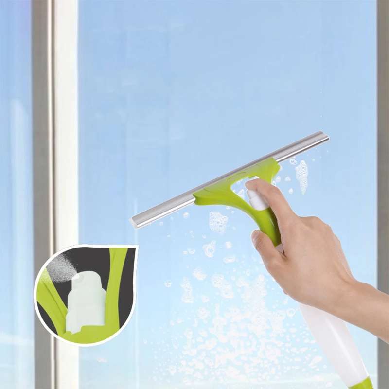 Window And Glass Cleaning Wiper With A Water Bottle