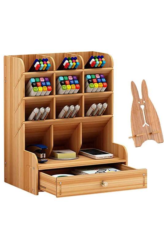 Wooden Desktop Multifunctional Storage Organizer