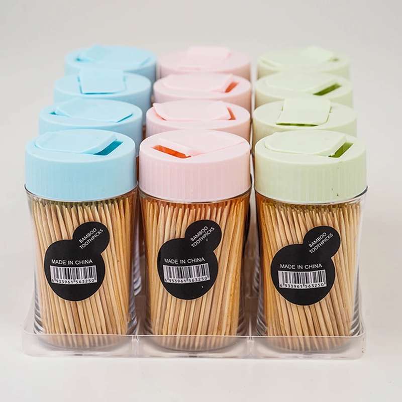 Bamboo Toothpicks with Dispenser Box Set of 12