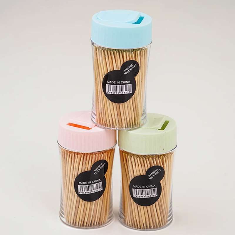 Bamboo Toothpicks with Dispenser Box Set of 12