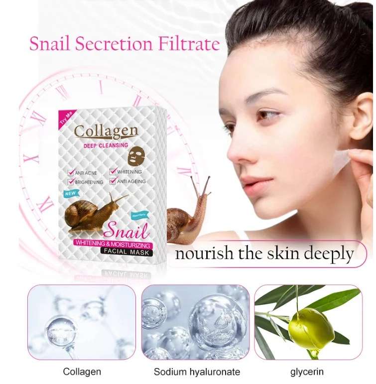 Collagen Deep Cleansing Snail Face Mask Box Of 10