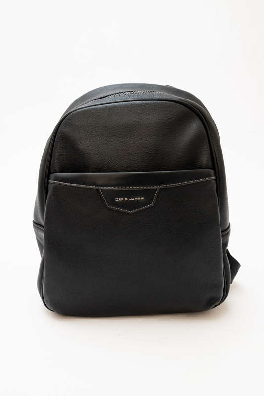David Jones Leather Backpack Black