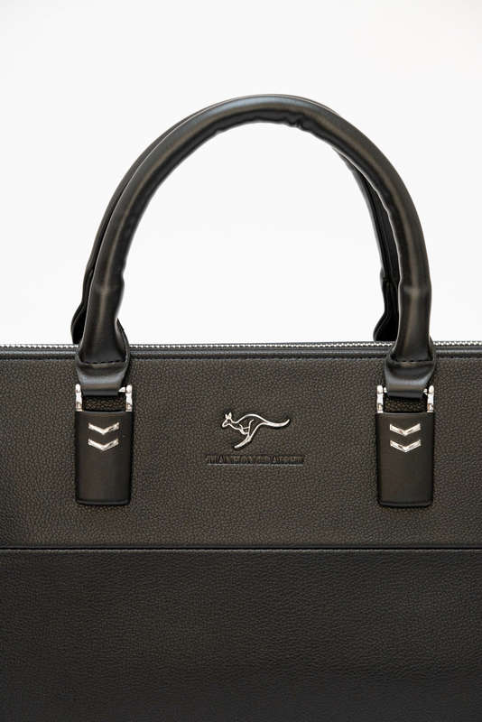 Leather Shoulder Crossbody Laptop Business Bag Black