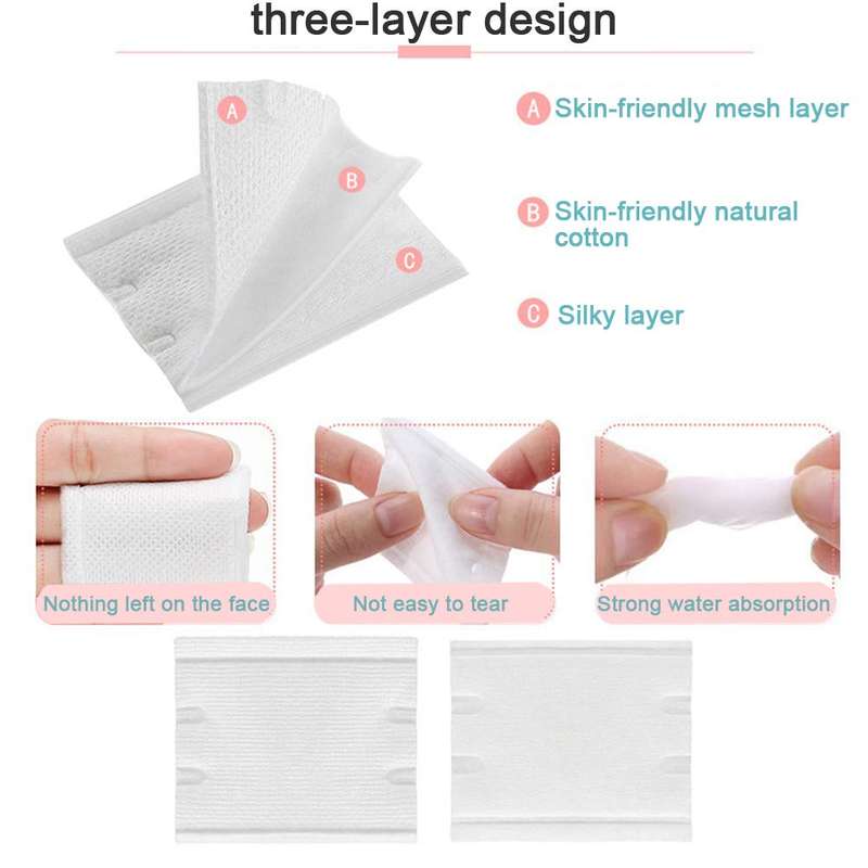 Makeup Remover Facial Cotton Pads 3 Ply Box Of 100 Incl Plastic Container Case