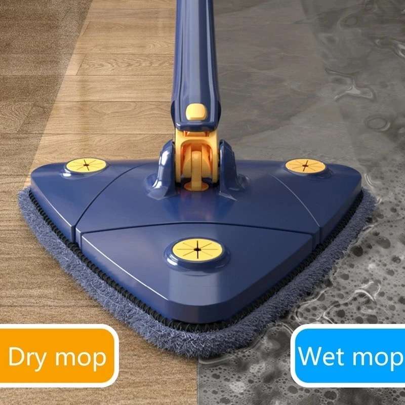 Rotatable Adjustable Triangle Cleaning Mop, 360° Microfiber Mop