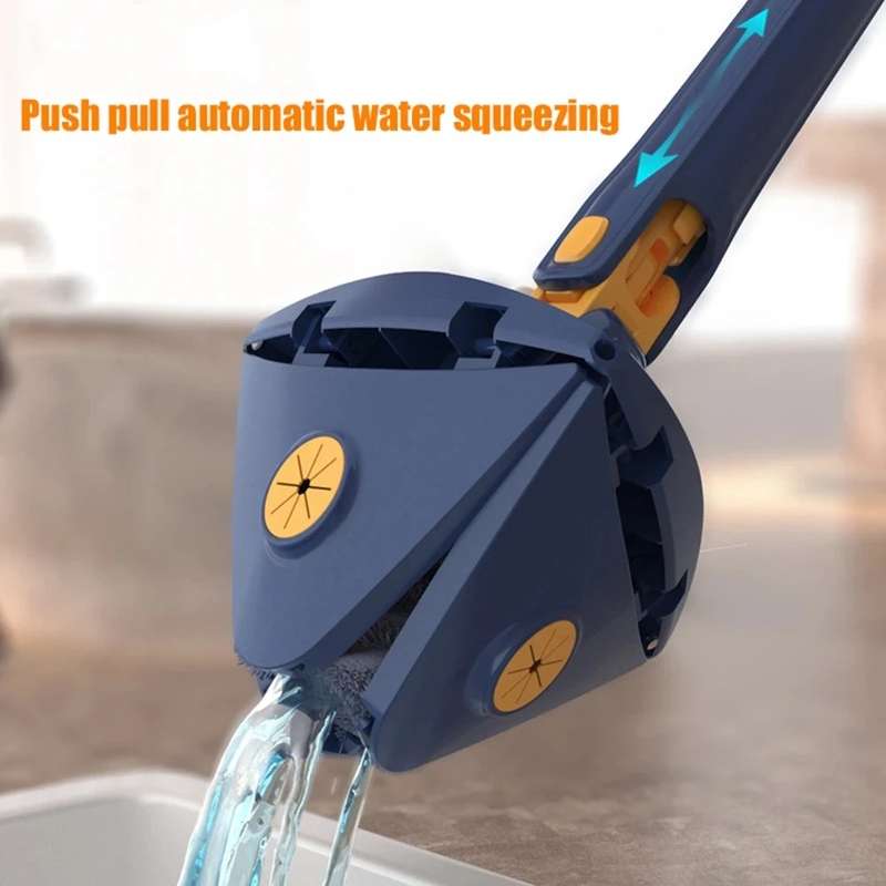 Rotatable Adjustable Triangle Cleaning Mop, 360° Microfiber Mop