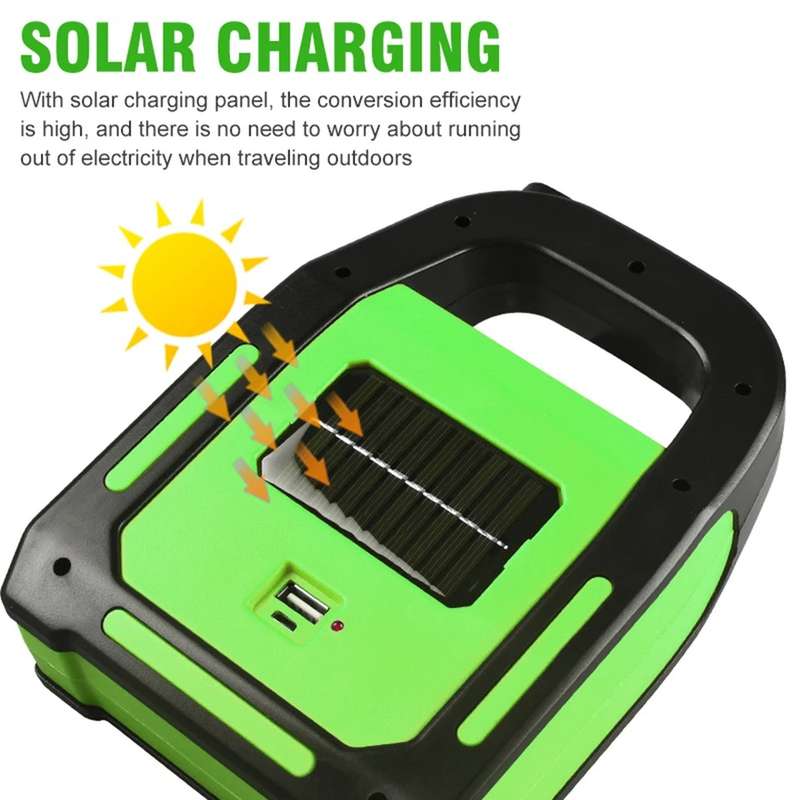 Portable 3 IN 1 Solar USB Rechargeable Power Bank LED Work Light JD-925