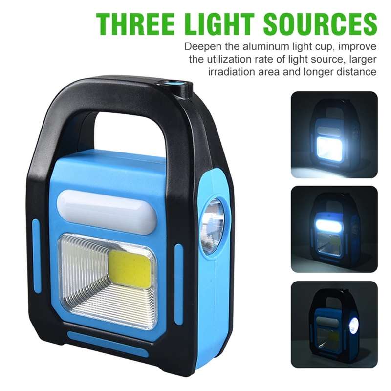 Portable 3 IN 1 Solar USB Rechargeable Power Bank LED Work Light JD-925